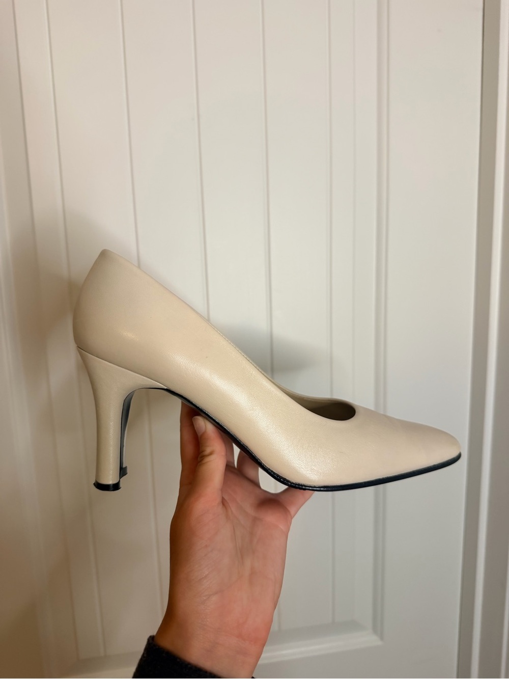 Etienne Aigner Vintage Leather Almond-Toe Pumps